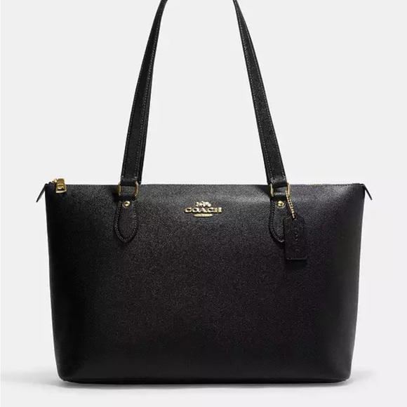 Coach Black Gallery Tote in cross grain leather. Like new/never used. - Picture 6 of 7